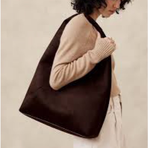 Banana Republic Brown Suede Tote Bag NWT - Picture 5 of 5